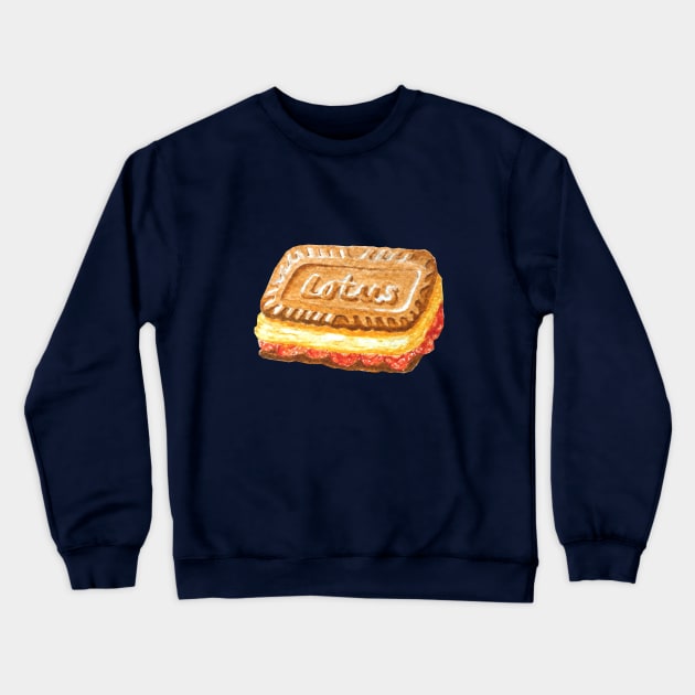 Lotus Biscoff Cookie Ice Cream Sandwich Watercolour Painting Crewneck Sweatshirt by toffany's